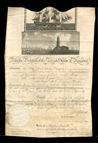 Shipping Pass signed by Thos. Jefferson and James Madison